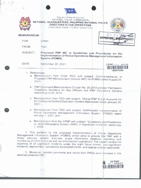 pnp pomis|Standard Operating Procedures .